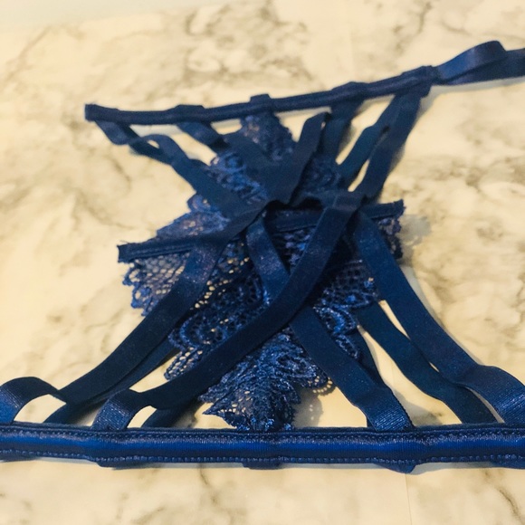 NWOT - Aisling Reine - Natasha in Sapphire - luxury lace waist cincher w/ garter - Picture 7 of 13